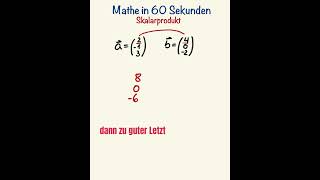 Skalarprodukt  Vektoren Grundlagen Mathe lernen mit Mathetipps 🧮🫶🏻 [upl. by Honniball]