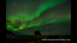 Timelapse of Northern Lights Iceland Part  1  Zeitraffer Polarlichter Island  Wilde Weite Welt [upl. by Mariejeanne]