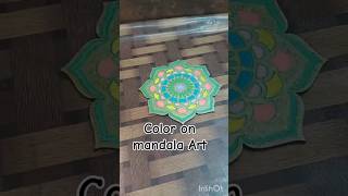 Color Wooden mandala Art with acrylic pens ll shorts youtubeshorts ytshorts [upl. by Ledniahs]