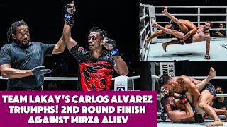 Team Lakay’s Carlos Alvarez Triumphs Stunning 2nd Round Finish Against Mirza Aliev [upl. by Attennyl]