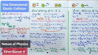 Elastic Collision In One Dimension class11 Conservation Of Momentum and Kinetic Energy Easy Method [upl. by Haines]