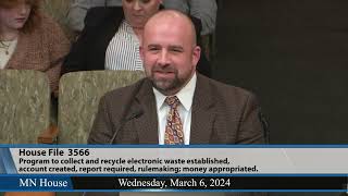 House environment panel OKs electronic device recycling plan HF3566 3624 [upl. by Nrehtak]