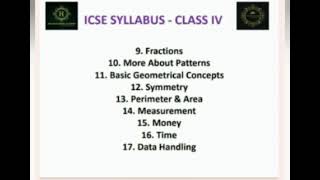 ICSE SYLLABUS  CLASS IV [upl. by Lyreb]