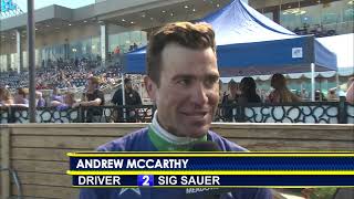 July 13 2024  Stanley Dancer Memorial Div 1 Interview with Winning Driver Andrew McCarthy [upl. by Bocock]