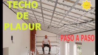 Cómo hacer un TECHO de Pladur paso a paso 📝🏠  Drywall Durlock Tablaroca 👷‍♂️ [upl. by Eanat]