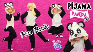 Como Hacer PIJAMA de PANDA para tu Coleccion de MUÑECAS Barbie  Manualidades en miniatura [upl. by Shriner]