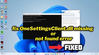 FIXED OneSettingsClientdll missing or not found error [upl. by Frankhouse]