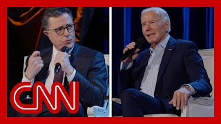 Colbert asks Biden about not having a Trump International Golf Club trophy Hear his response [upl. by Ennylyak794]