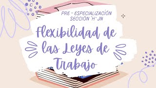 FLEXIBILIDAD DE LAS LEYES DE TRABAJO  11 DE JUNIO [upl. by Myrtice]