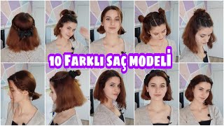 KISA SAÇLAR İÇİN SAÇ MODELLERİ  10 Farklı Saç Modeli [upl. by Horst890]