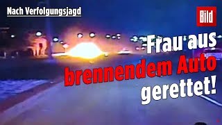 Frau aus brennendem Auto gerettet [upl. by Ihdin453]