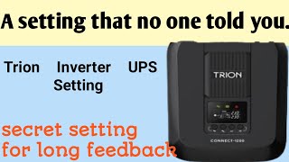 Trion Inverter UPS Setting inverter trionUPS [upl. by Jezreel781]