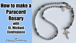 How to make a Paracord Rosary with Saint Michael Centrepiece [upl. by Rebliw728]