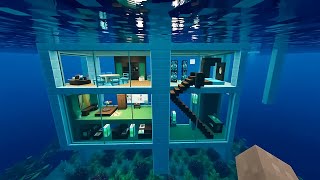 Stunning Underwater Modern House Build Tutorial  Minecraft [upl. by Melone682]