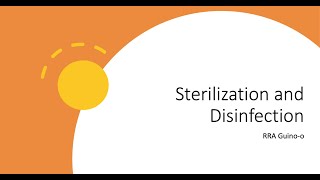 Sterilization and Disinfection [upl. by Krefetz]