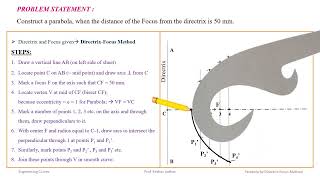 Engineering Graphics Curves Parabola by Focus Directrix Method [upl. by Iram]