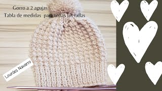 HERMOSO GORRO A 2 AGUJAS PUNTADA DE PUNTO ARROZ QUEBRADO [upl. by Nemrak]