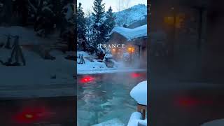 Hot alpine spa treatment in the heart of the Val dIsère ski resort France ski valdisere resort [upl. by Errehs]