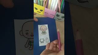 DIY 🐣 Baby Toca Boca 🐥 Paper Doll shortvideo paperdoll diy papercraft tocaboca asmr coloring [upl. by Atinus]