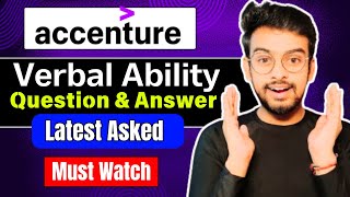 Accenture Verbal Ability Latest Questions amp Answers  Accenture Assessment  Technical Test  Exam [upl. by Ixela203]