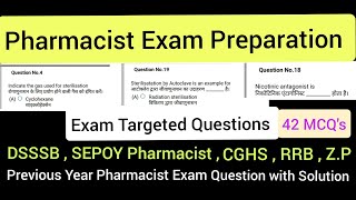 Pharmacist Exam Preparation  Exam targeted MCQs for DSSSB  Sepoy Pharmacist  RRB  CGHS  ZP [upl. by Novj]