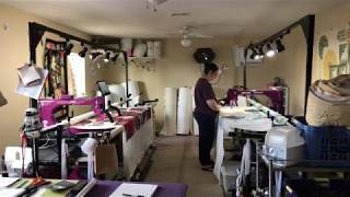 Quilting with 2 Nolting long arm quilting machines at one time [upl. by Nedrah488]