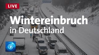 Wintereinbruch in Deutschland  Verkehrschaos Bahnprobleme und keine Entwarnung [upl. by Tiduj]