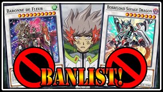 NEW Ban List BARONNE and BORRELOAD BANNED YuGiOh TCG [upl. by Milstone85]