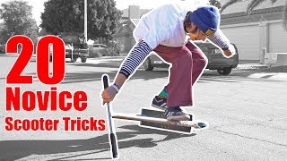 LEARNING 20 EASY NOVICE SCOOTER TRICKS in 20 Minutes Tricks for Novice Riders [upl. by Bonn]