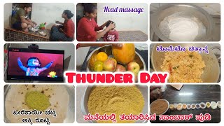 Sunday Vlog  Homemade Sambar powder Heerekaayee chutney Tomato chirannavlog 4 [upl. by Sidman504]