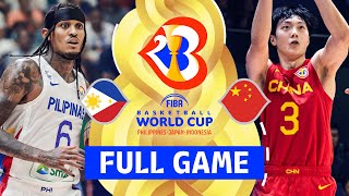 Philippines v China  Full Basketball Game  FIBA Basketball World Cup 2023 [upl. by Eskil538]