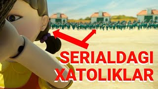 KALMAR O‘YINI SERIALIDAGI XATOLIKLAR  Squid game‚ Xavfli oʻyin [upl. by Anertak]