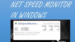 Net Speed Monitor  Internet Speed Meter for Windows  windows   Tutorial [upl. by Mil]