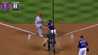 STLCOL Descalso throws out Molina at home plate [upl. by Keane]