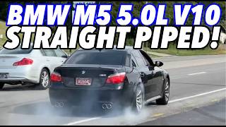 500hp BMW M5 50L V10 w STRAIGHT PIPES [upl. by Noraf]