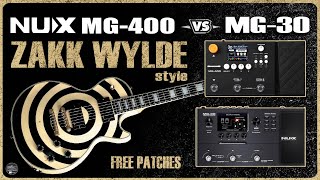 NUX MG 400 vs MG 30 Comparison  Zakk WyldeInspired Guitar Tone Marshall JCM2000 [upl. by Silda]