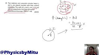 Two coplanar and concentric circular loops L1 and L2 are placed coaxially with their centres [upl. by Randell]