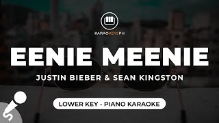 Eenie Meenie  Justin Bieber Lower Key  Piano Karaoke [upl. by Cassilda]