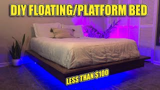 How to Build a Floating Platform Bed Materials amp Instructions in Description [upl. by Adlesirk]