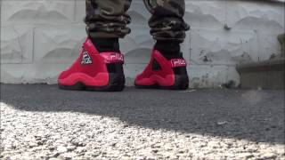 Fila 96 Red Suede Grant Hill Sneaker Review  On Feet [upl. by Birgit]