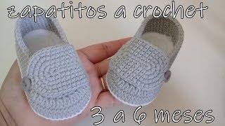 zapatitos tejidos a crochet  bebe  3 a 6 meses tejido facil [upl. by Franciskus537]