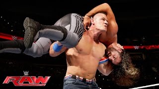 John Cena vs Seth Rollins Raw June 27 2016 [upl. by Airbas]