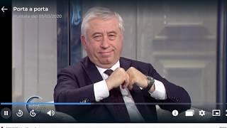 Antonio DAmato presidente onorario dei Cavalieri del Lavoro  PortaaPorta del 5032020 [upl. by Arfihs]