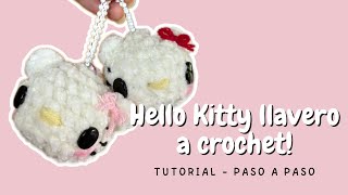 Llavero Hello Kitty a crochet  Tutorial paso a paso  Fácil y rápido ❤️ [upl. by Winona10]