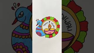 very very easy diwali drawingeasy and simple drawing step by step youtubeshortshappydiwaliart [upl. by Aiym267]