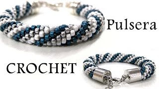 Abalorios  Como hacer una pulsera de Crochet [upl. by Esmond]