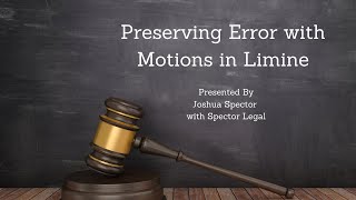 Preserving Error with Motions in Limine Course Number 2009682N [upl. by Attenweiler]