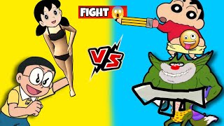 Shinchan And Nobita Guess The Draw And Fight Game  Very Funny 😂 [upl. by Oika]