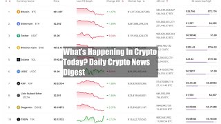 What’s Happening In Crypto Today Daily Crypto News Digest [upl. by Yenetruoc]