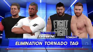 WWE 2K17 Shane McMahonVince McMahon VS Kevin OwensSami Zayn Elimination Tornado Tag Match [upl. by Geer]